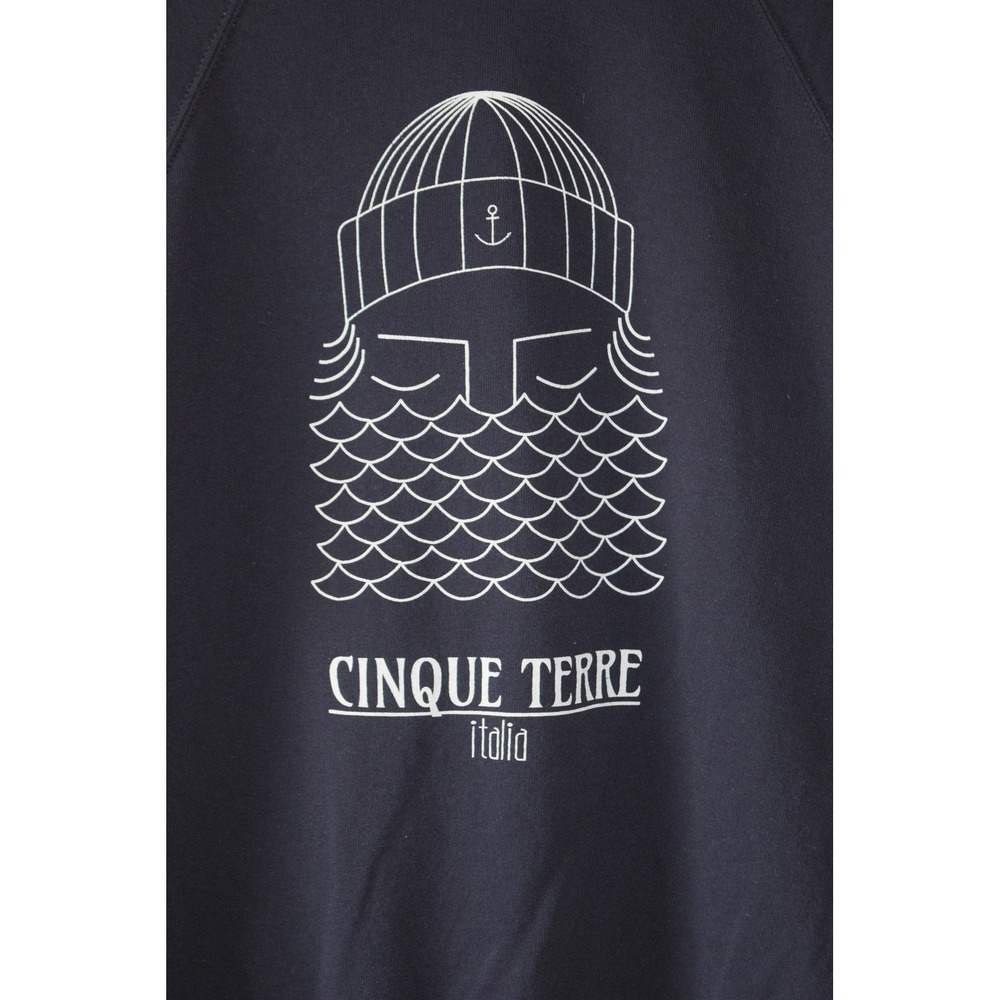 Cinque Terre Sweatshirt Womens Med Navy Blue Excellent Graphic Nautical Italy - Picture 2 of 4